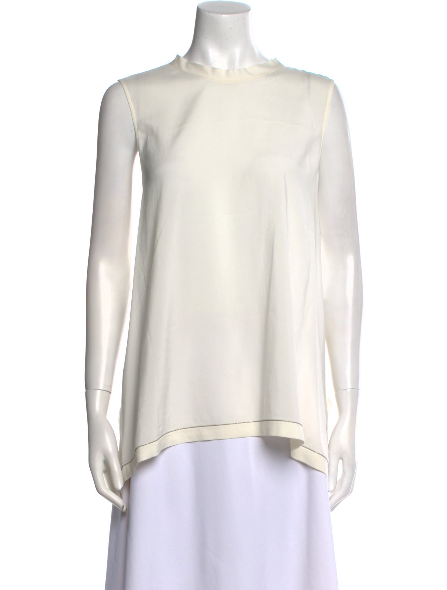 Brunello Cucinelli Silk Crew Neck Blouse