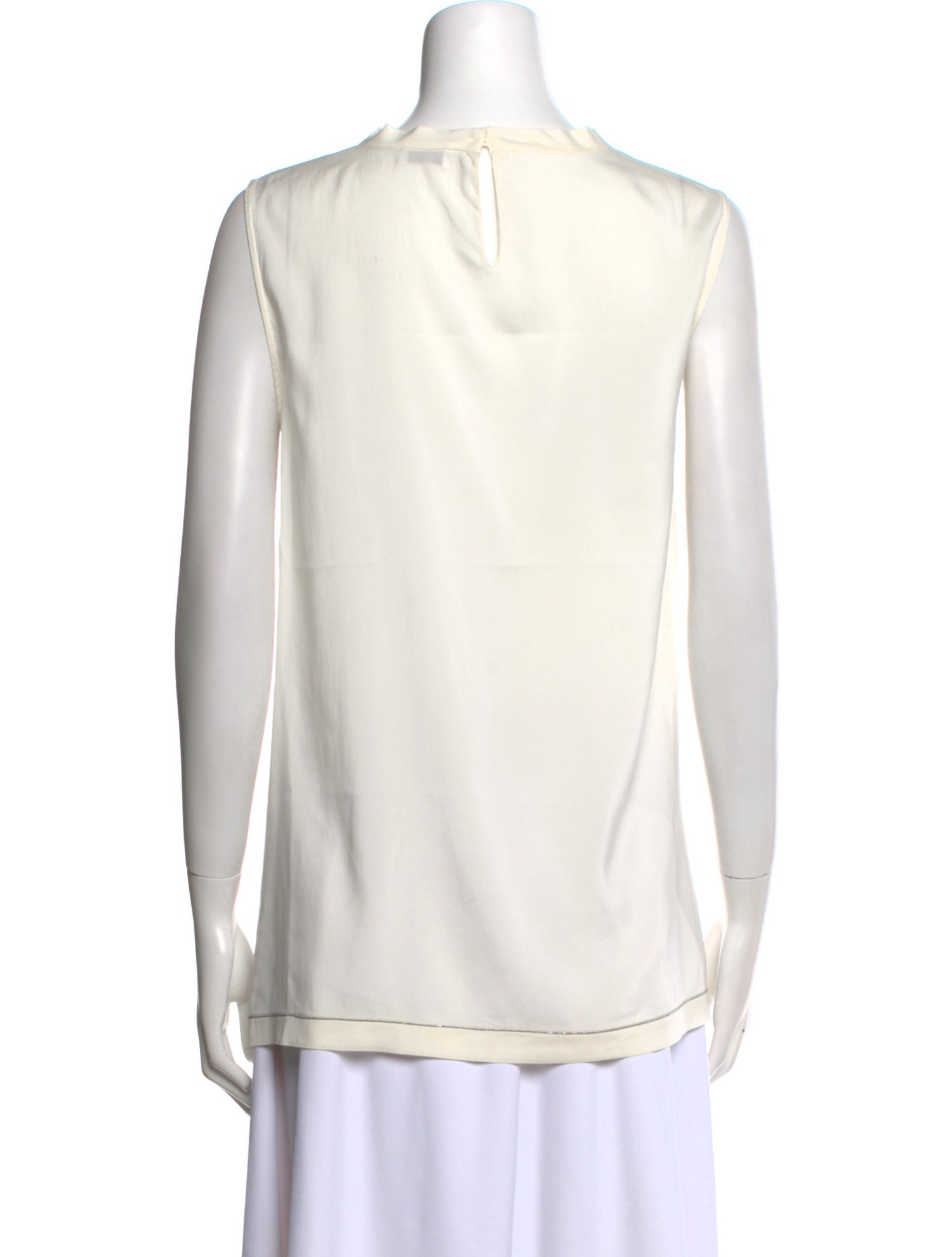 Brunello Cucinelli Silk Crew Neck Blouse