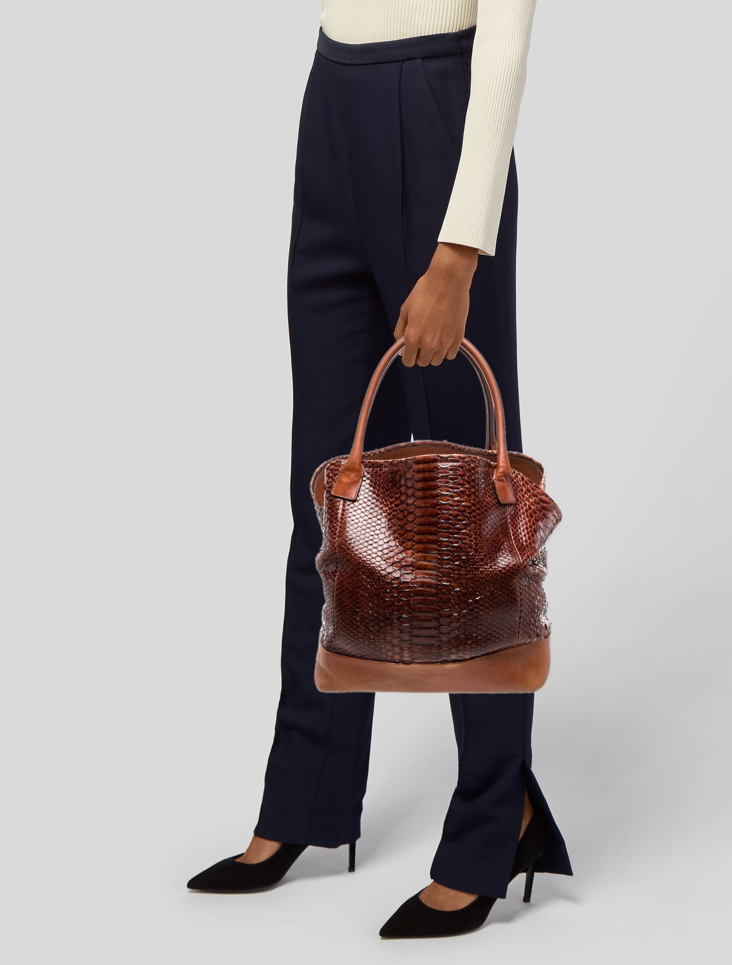 Brunello Cucinelli Snakeskin Bucket Bag