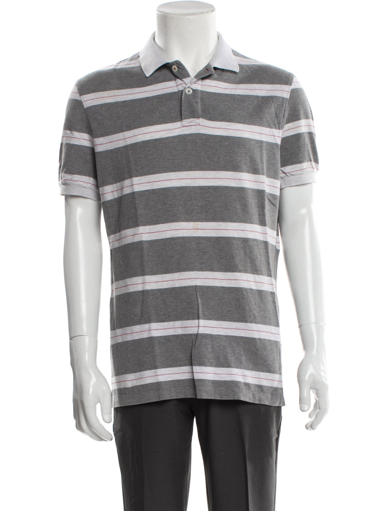 Brunello Cucinelli Striped Crew Neck Polo Shirt