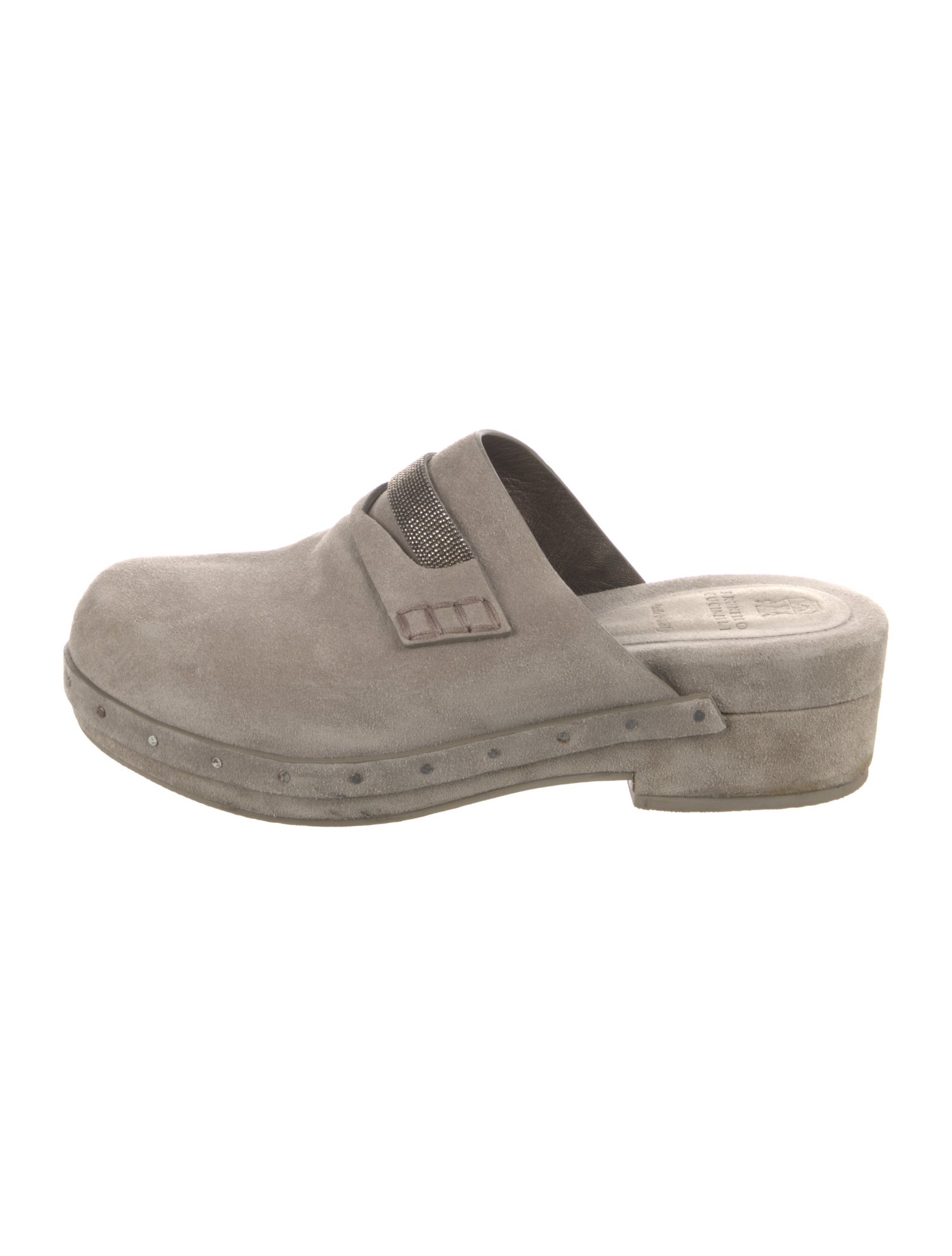 Brunello Cucinelli Monili Suede Mules