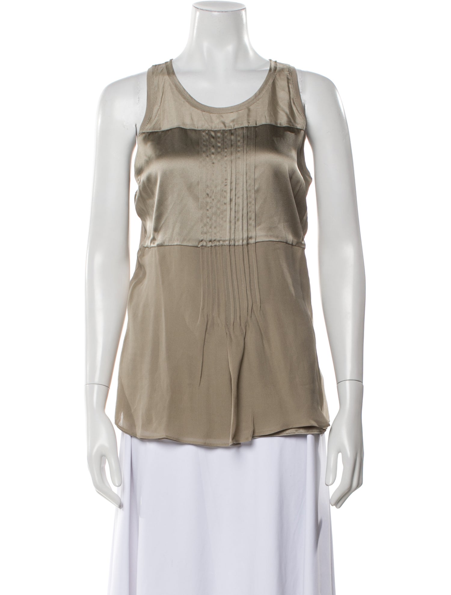 Brunello Cucinelli Silk Scoop Neck Top