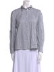 Brunello Cucinelli Striped Long Sleeve Button-Up Top