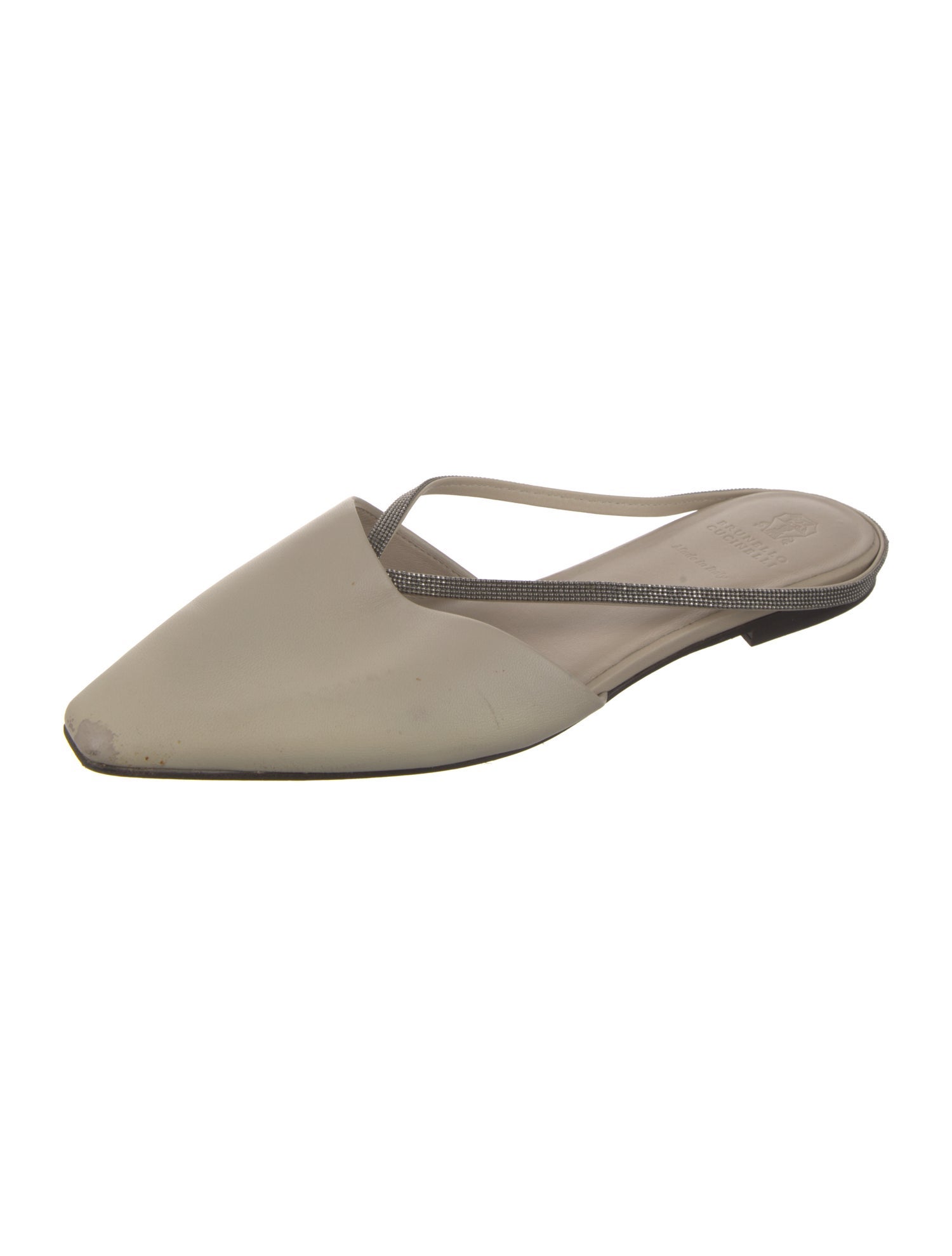 Brunello Cucinelli Monili Leather Mules
