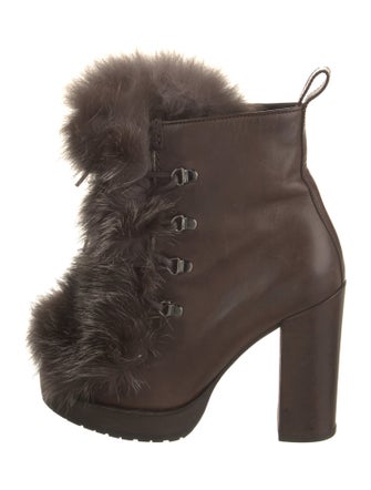 Brunello Cucinelli Leather Lace-Up Boots