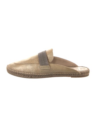 Brunello Cucinelli Monili Leather Mules