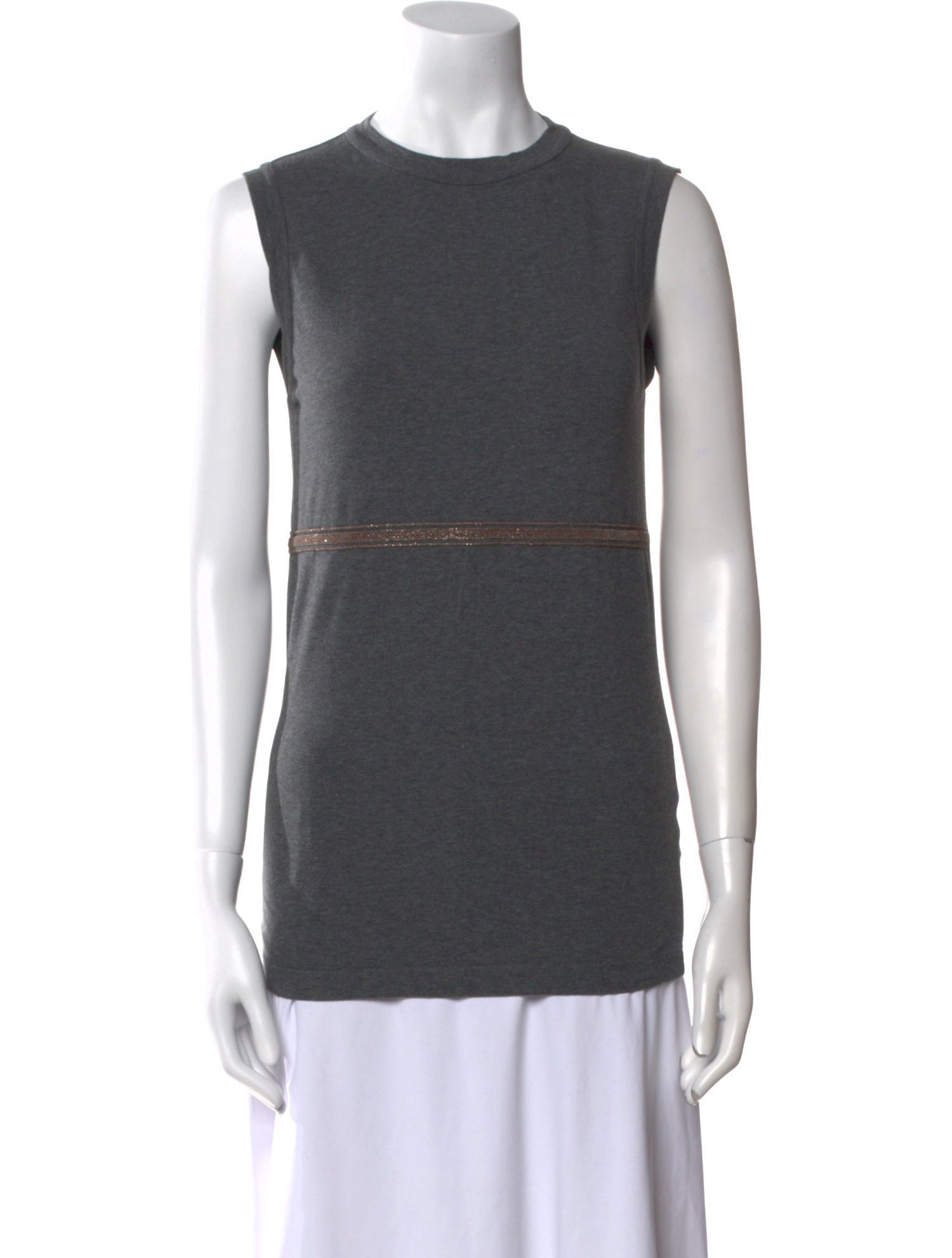 Brunello Cucinelli Crew Neck Sleeveless Top