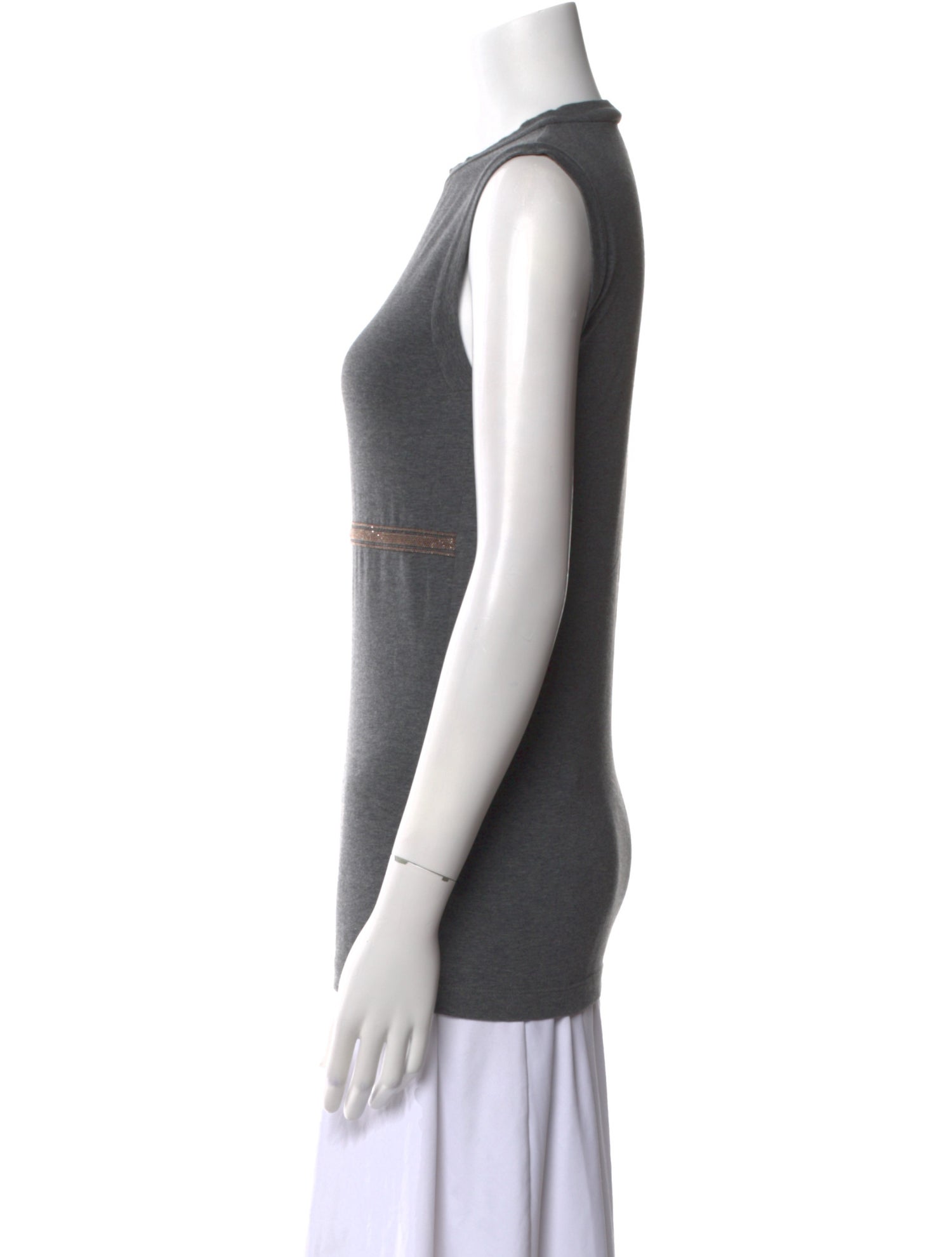 Brunello Cucinelli Crew Neck Sleeveless Top