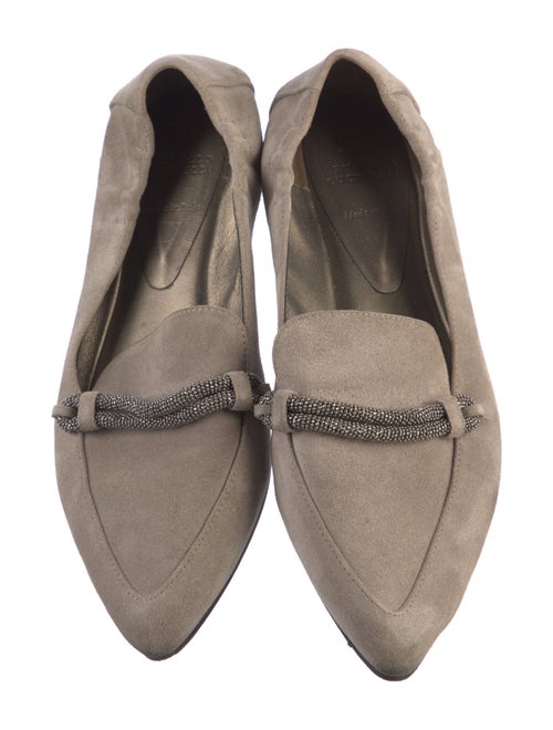 Brunello Cucinelli Suede Beaded Accents Loafers