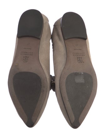 Brunello Cucinelli Suede Beaded Accents Loafers