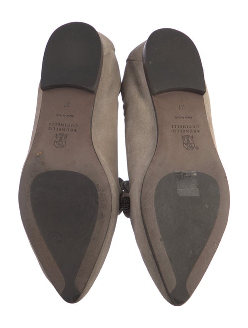 Brunello Cucinelli Suede Beaded Accents Loafers