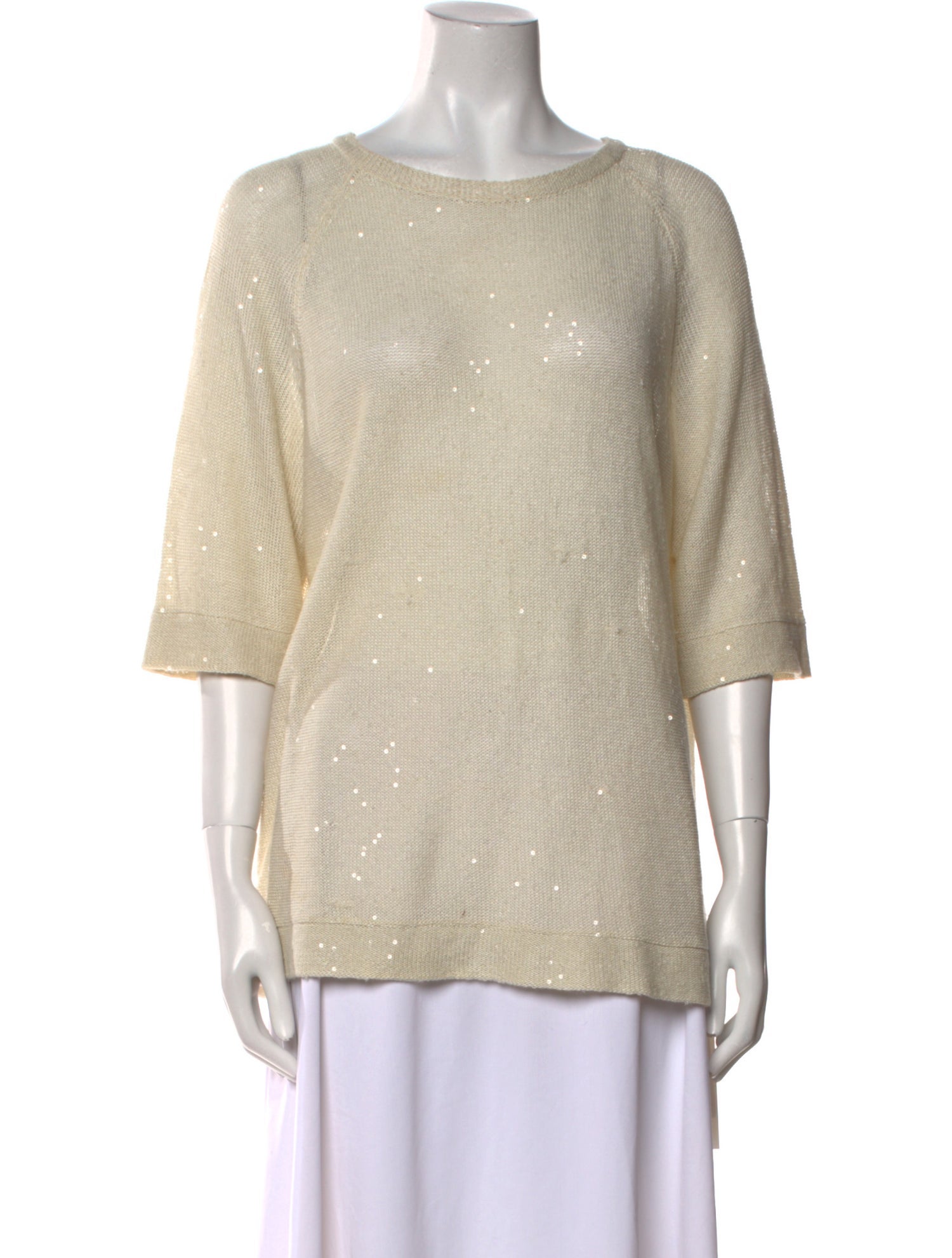 Brunello Cucinelli Linen Scoop Neck T-Shirt