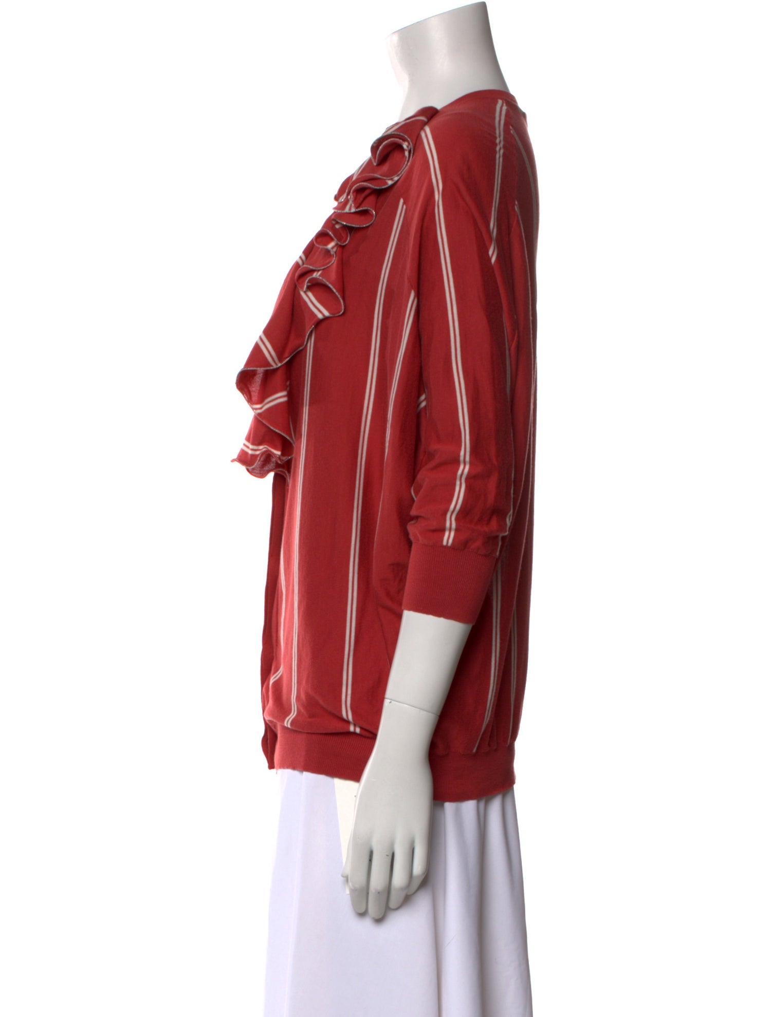 Brunello Cucinelli Striped Scoop Neck Blouse