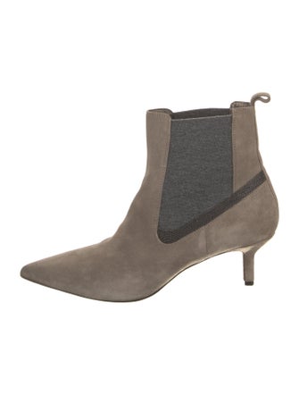 Brunello Cucinelli Monili Suede Chelsea Boots