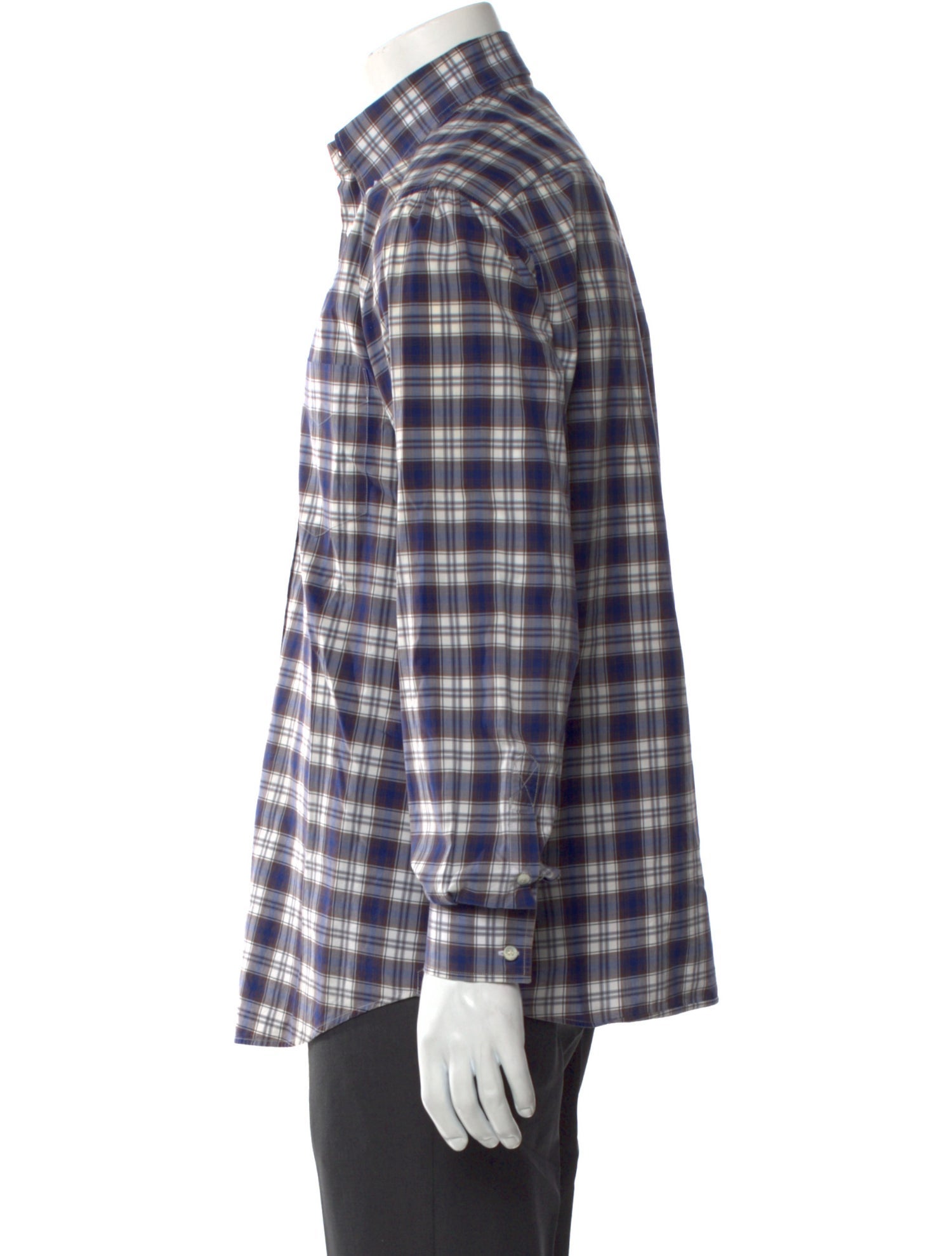 Brunello Cucinelli Plaid Print Long Sleeve Shirt