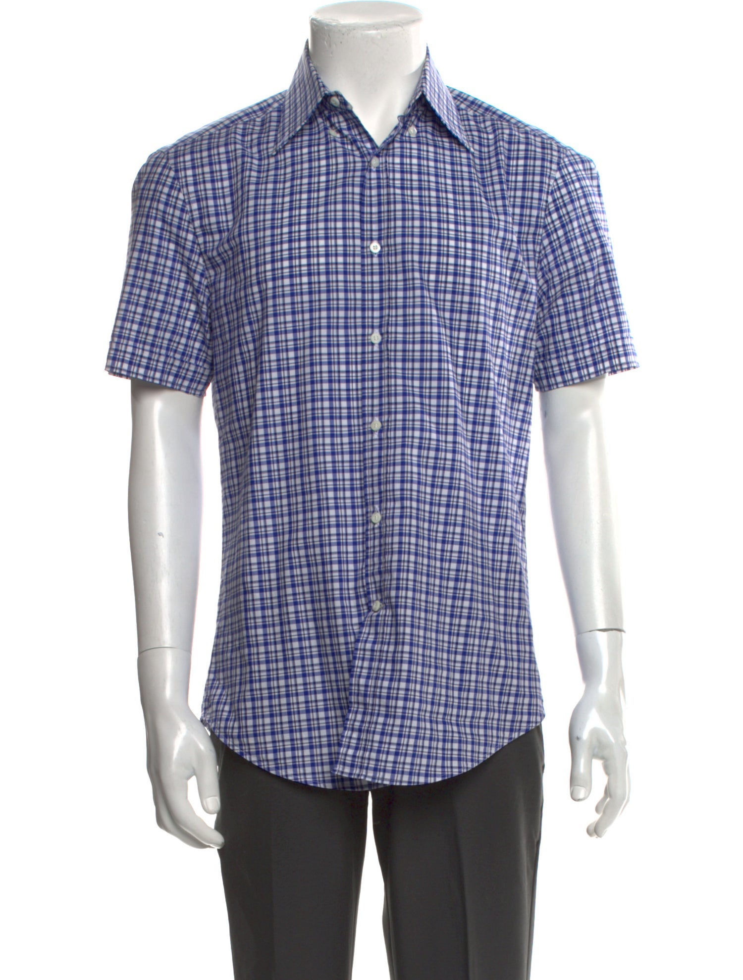 Brunello Cucinelli Plaid Print Short Sleeve Shirt