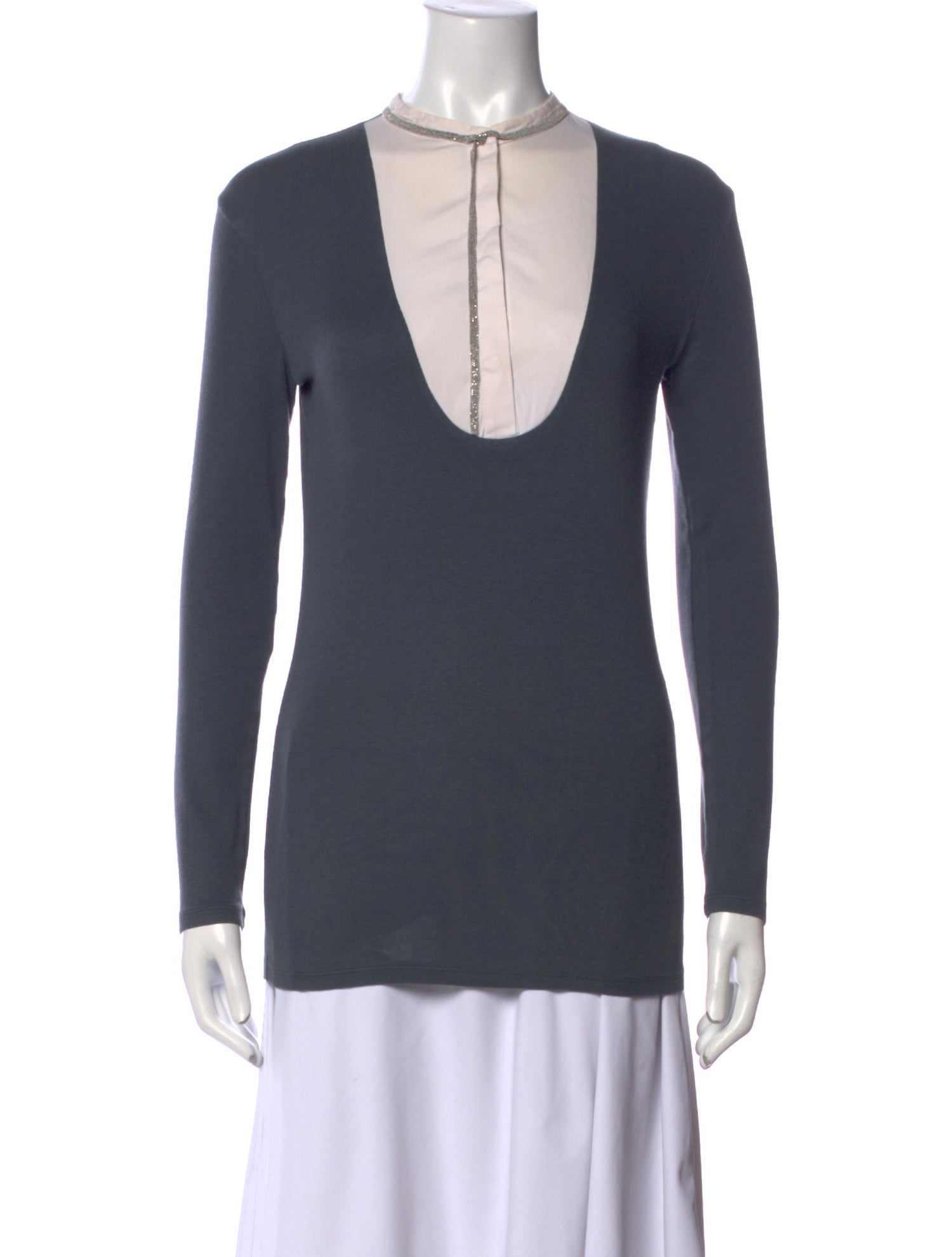 Brunello Cucinelli Cowl Neck Long Sleeve Top