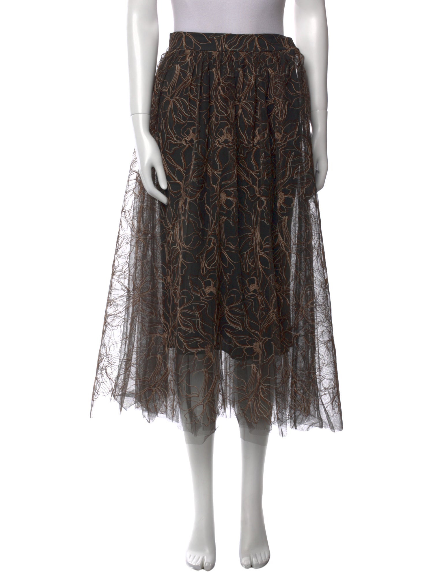 Brunello Cucinelli Floral Print Midi Length Skirt w/ Tags