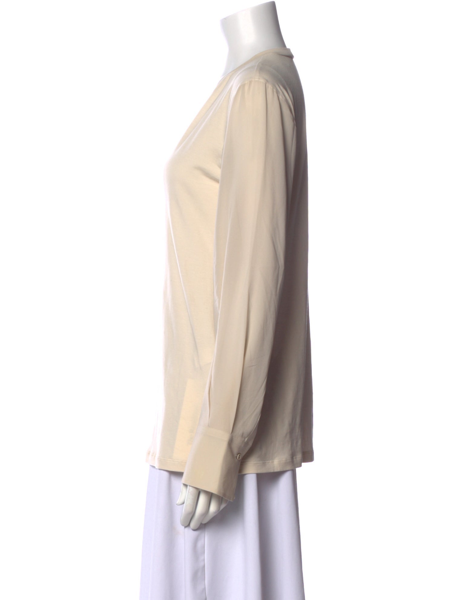 Brunello Cucinelli V-Neck Long Sleeve Blouse