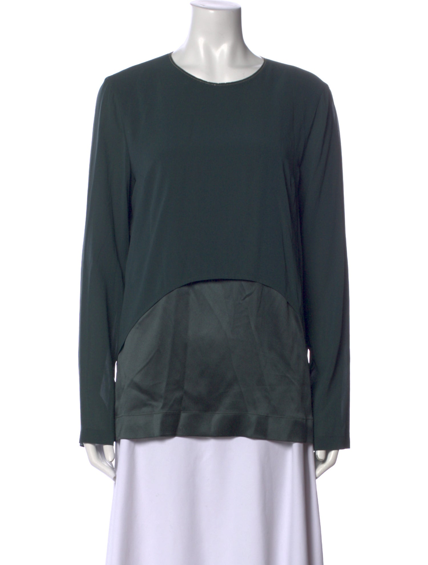 Brunello Cucinelli Silk Crew Neck Blouse