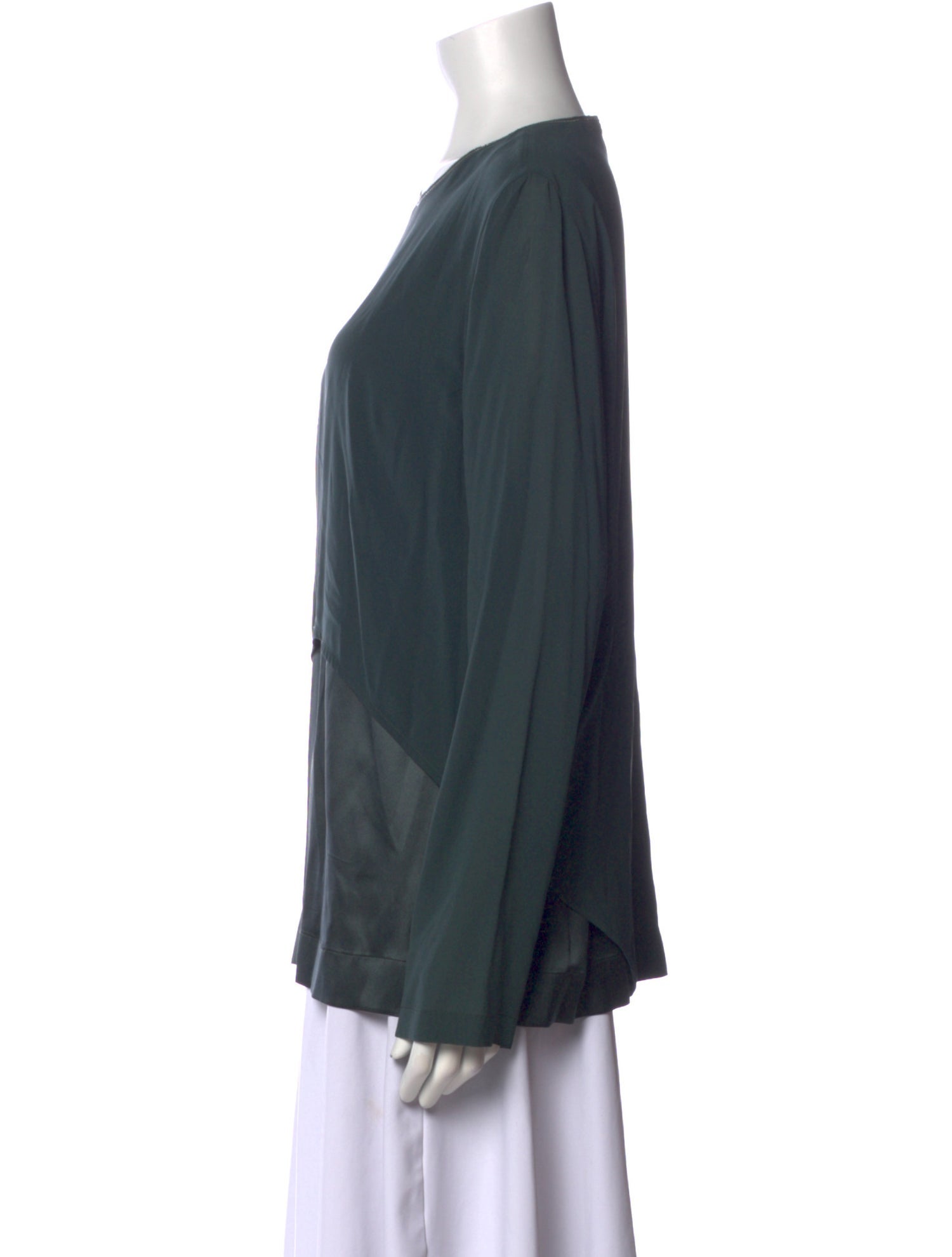 Brunello Cucinelli Silk Crew Neck Blouse