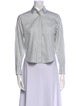 Brunello Cucinelli Striped Long Sleeve Button-Up Top