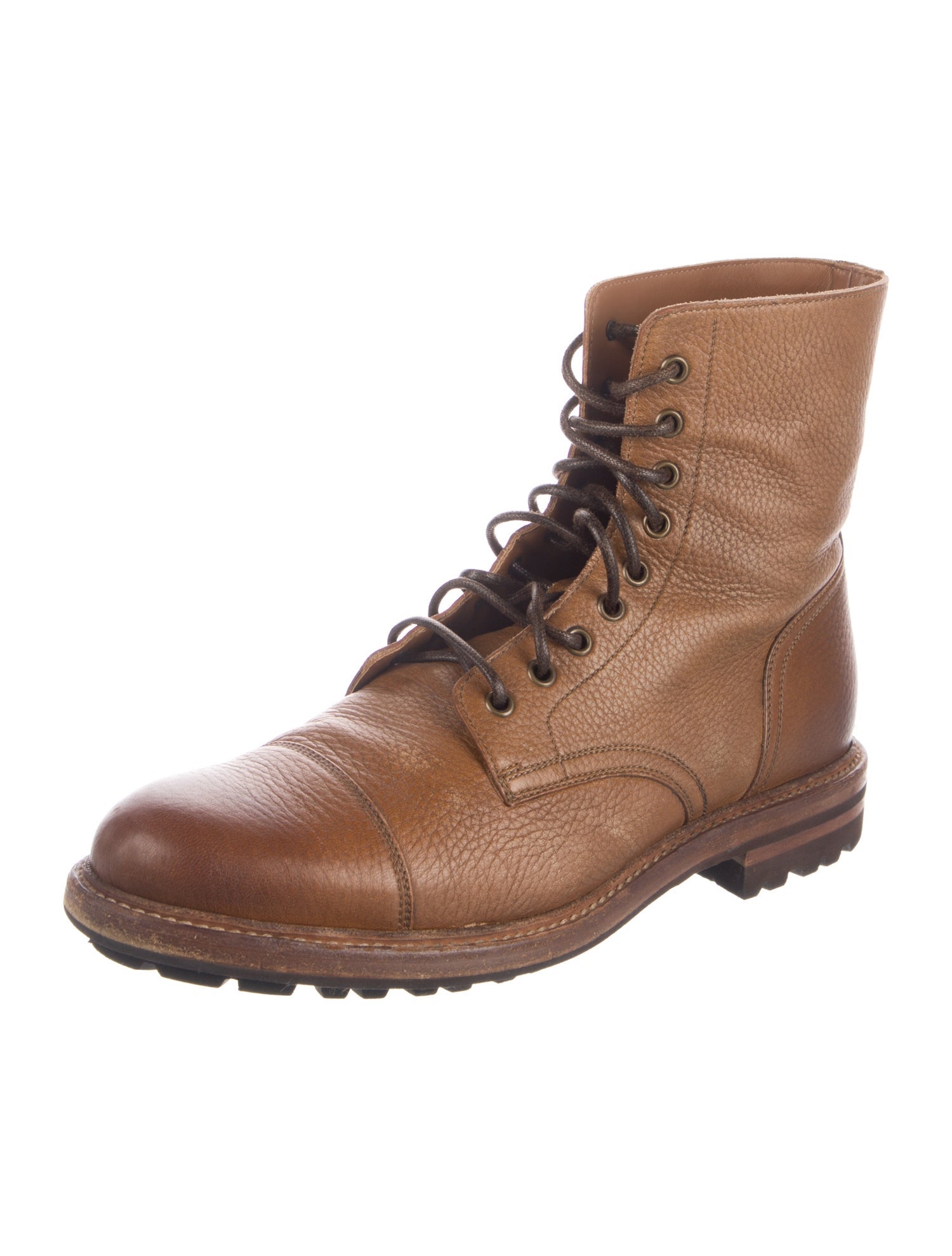 Brunello Cucinelli Leather Combat Boots