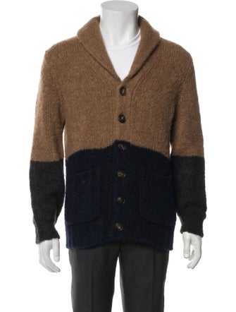 Brunello Cucinelli Alpaca Colorblock Pattern Cardigan