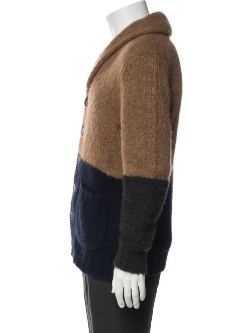 Brunello Cucinelli Alpaca Colorblock Pattern Cardigan