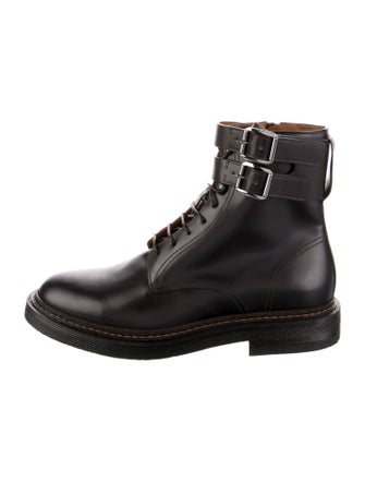 Brunello Cucinelli Leather Combat Boots