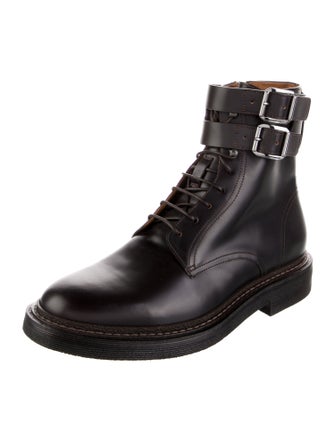 Brunello Cucinelli Leather Combat Boots