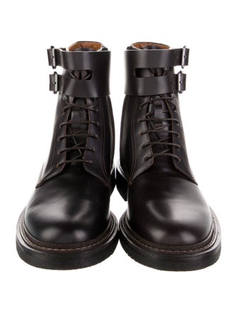 Brunello Cucinelli Leather Combat Boots