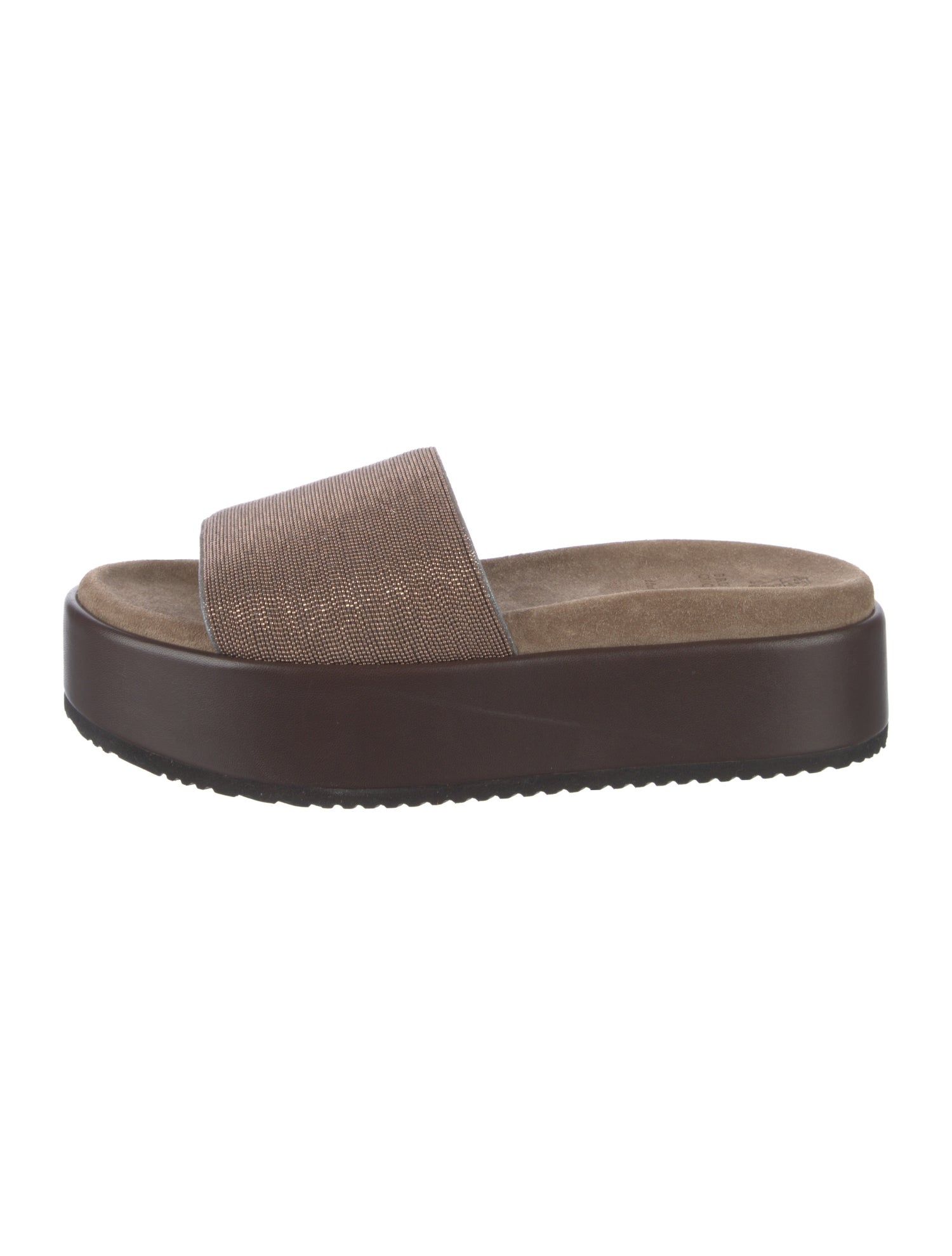 Brunello Cucinelli Monili Leather Slides