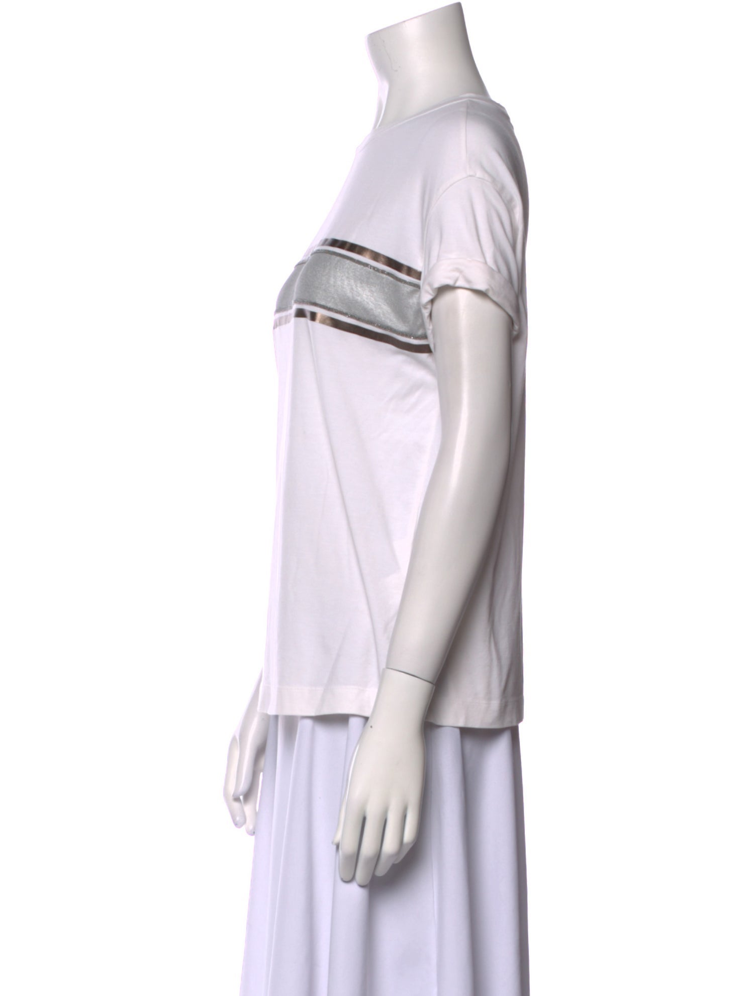 Brunello Cucinelli Graphic Print Bateau Neckline T-Shirt