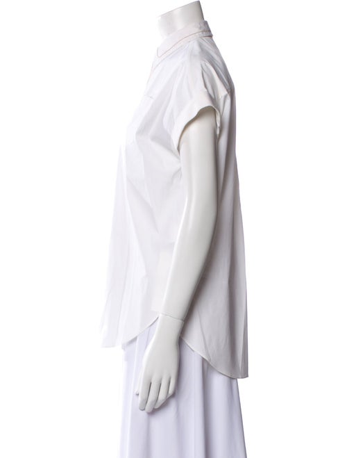 Brunello Cucinelli Short Sleeve Button-Up Top