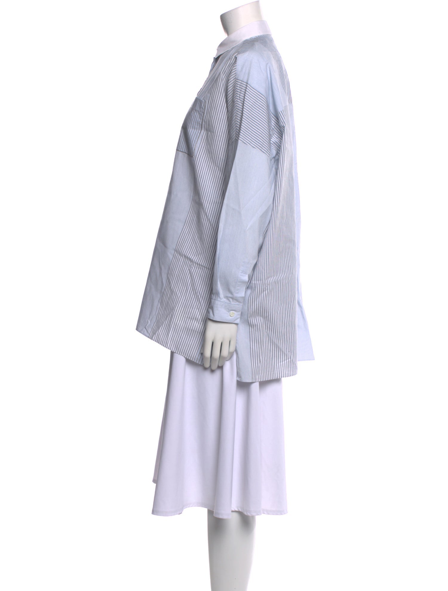 Brunello Cucinelli Striped Mock Neck Tunic