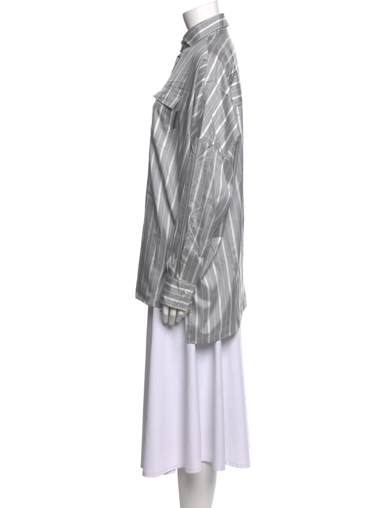 Brunello Cucinelli Silk Plaid Print Tunic