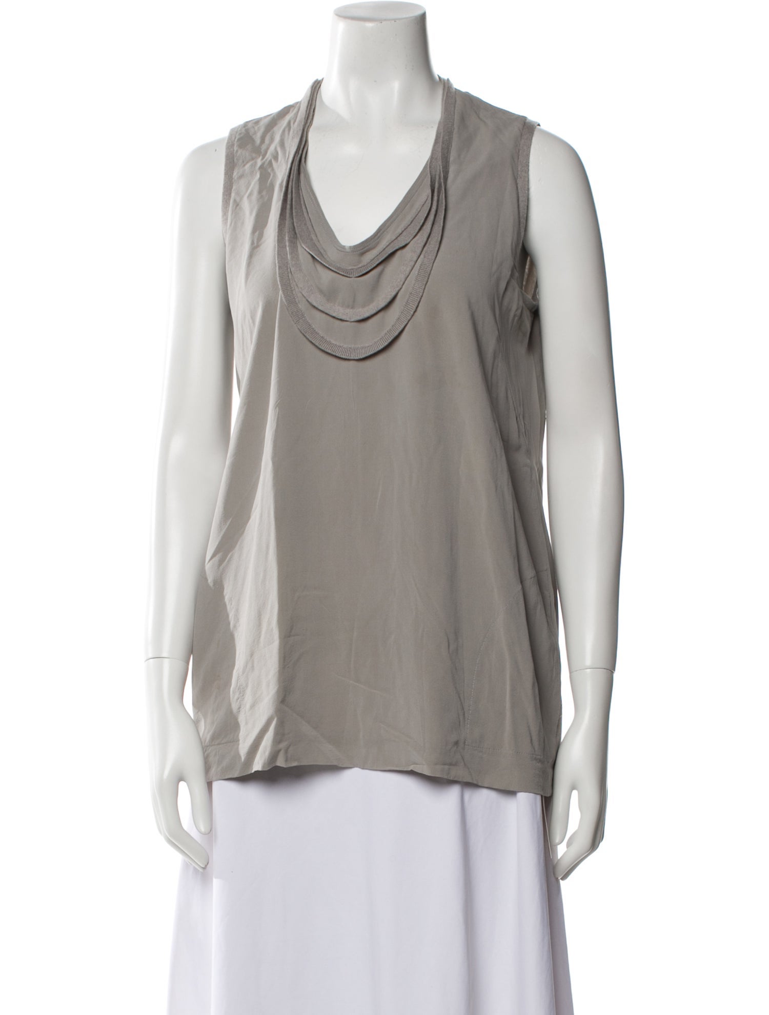 Brunello Cucinelli Silk Cowl Neck Top