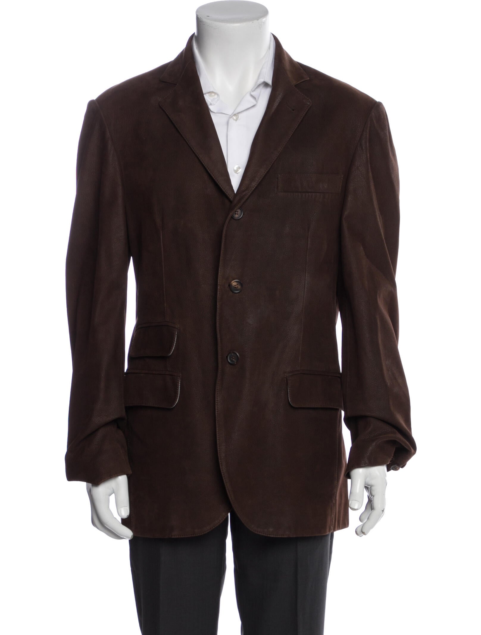 Brunello Cucinelli Leather Peacoat