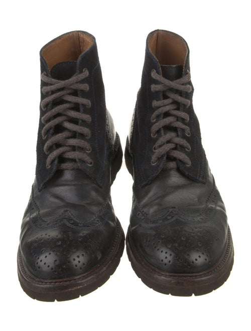 Brunello Cucinelli Leather Lace-Up Boots