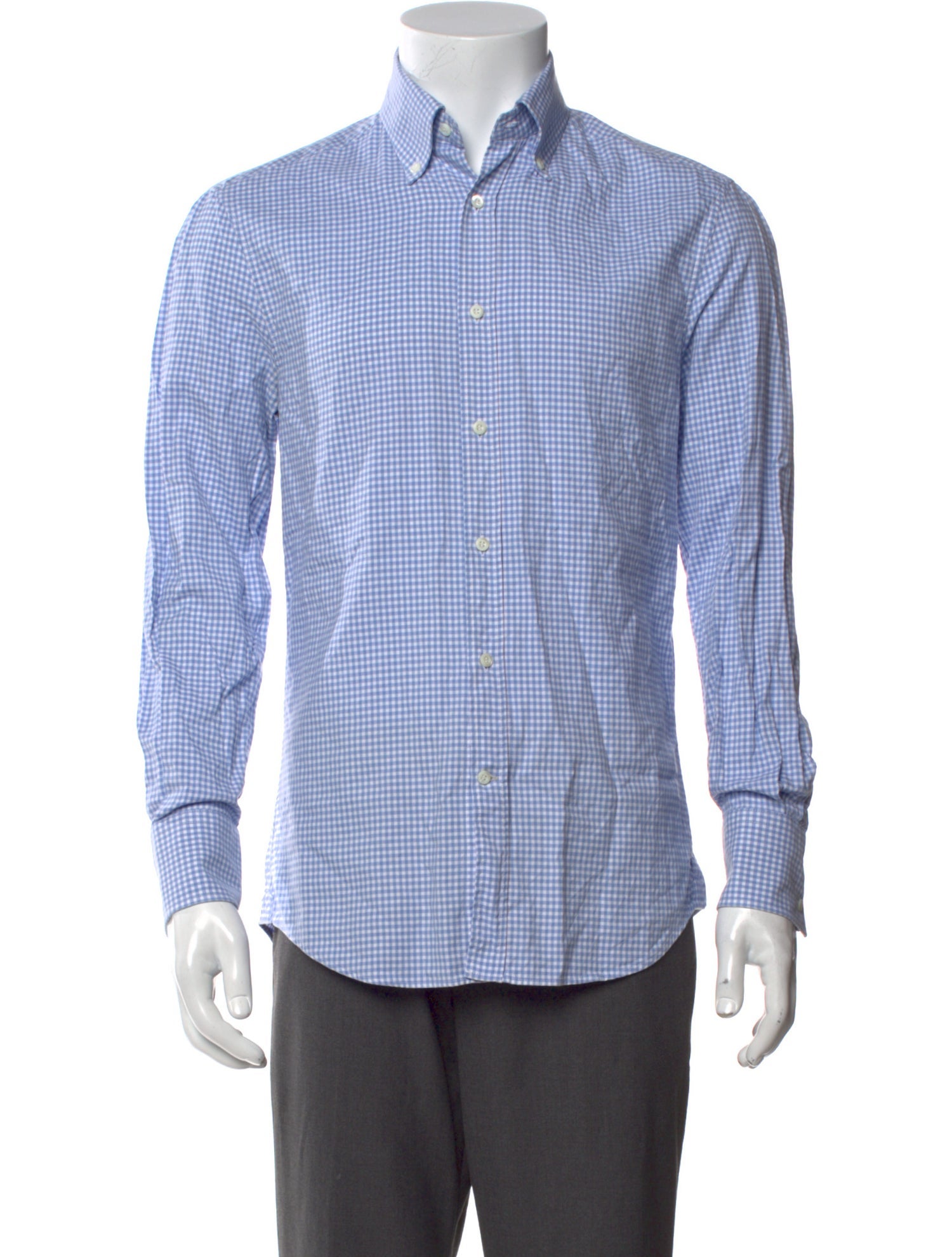 Brunello Cucinelli Plaid Print Long Sleeve Shirt