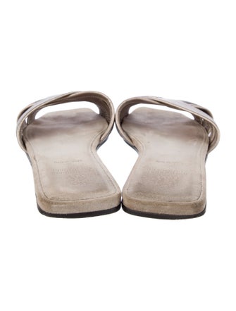 Brunello Cucinelli Monili Leather Slides