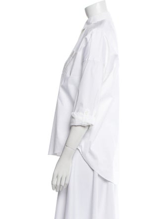 Brunello Cucinelli Three-Quarter Sleeve Button-Up Top