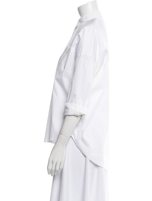 Brunello Cucinelli Three-Quarter Sleeve Button-Up Top
