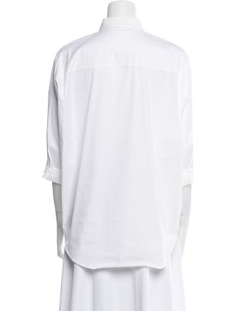 Brunello Cucinelli Three-Quarter Sleeve Button-Up Top