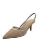 Brunello Cucinelli Monili Suede Slingback Pumps