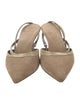 Brunello Cucinelli Monili Suede Slingback Pumps