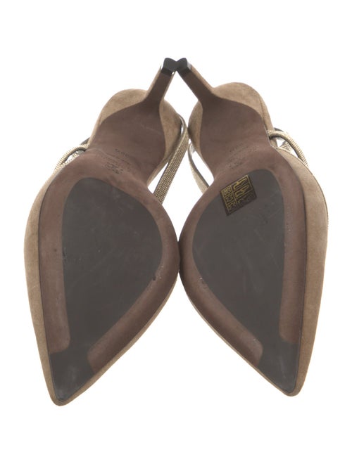 Brunello Cucinelli Monili Suede Slingback Pumps