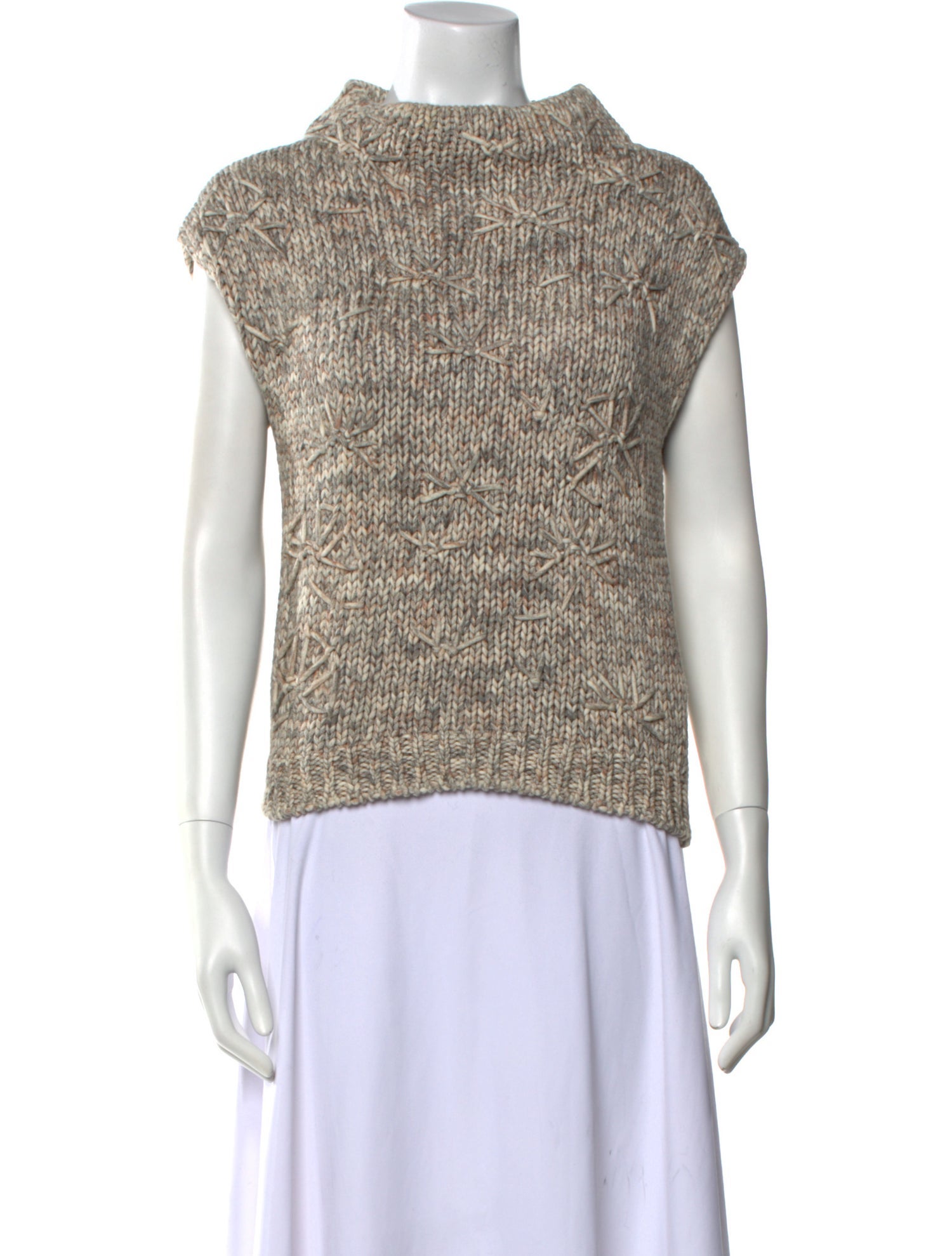 Brunello Cucinelli Mock Neck Short Sleeve Sweatshirt