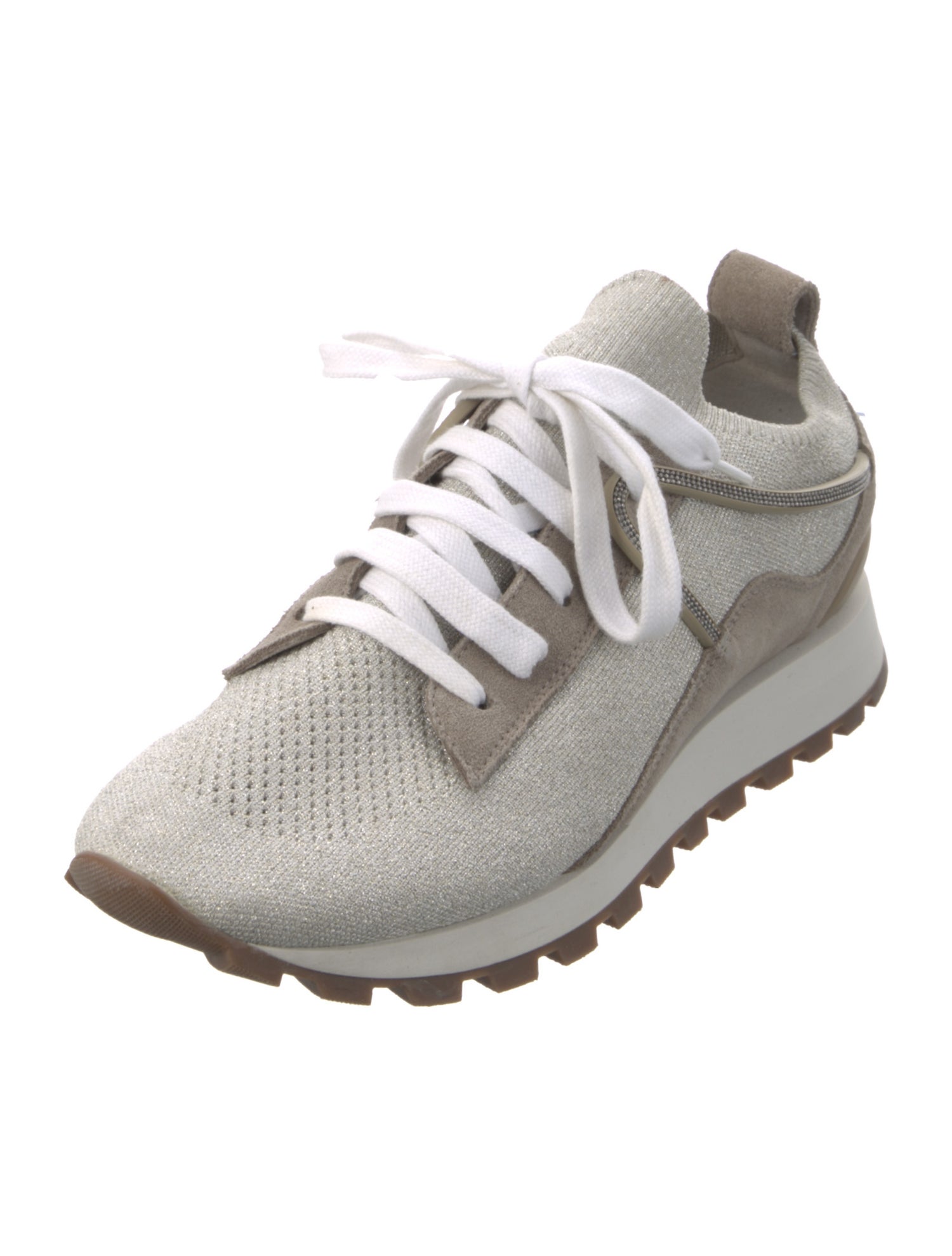 Brunello Cucinelli Monili Glitter Accents Athletic Sneakers